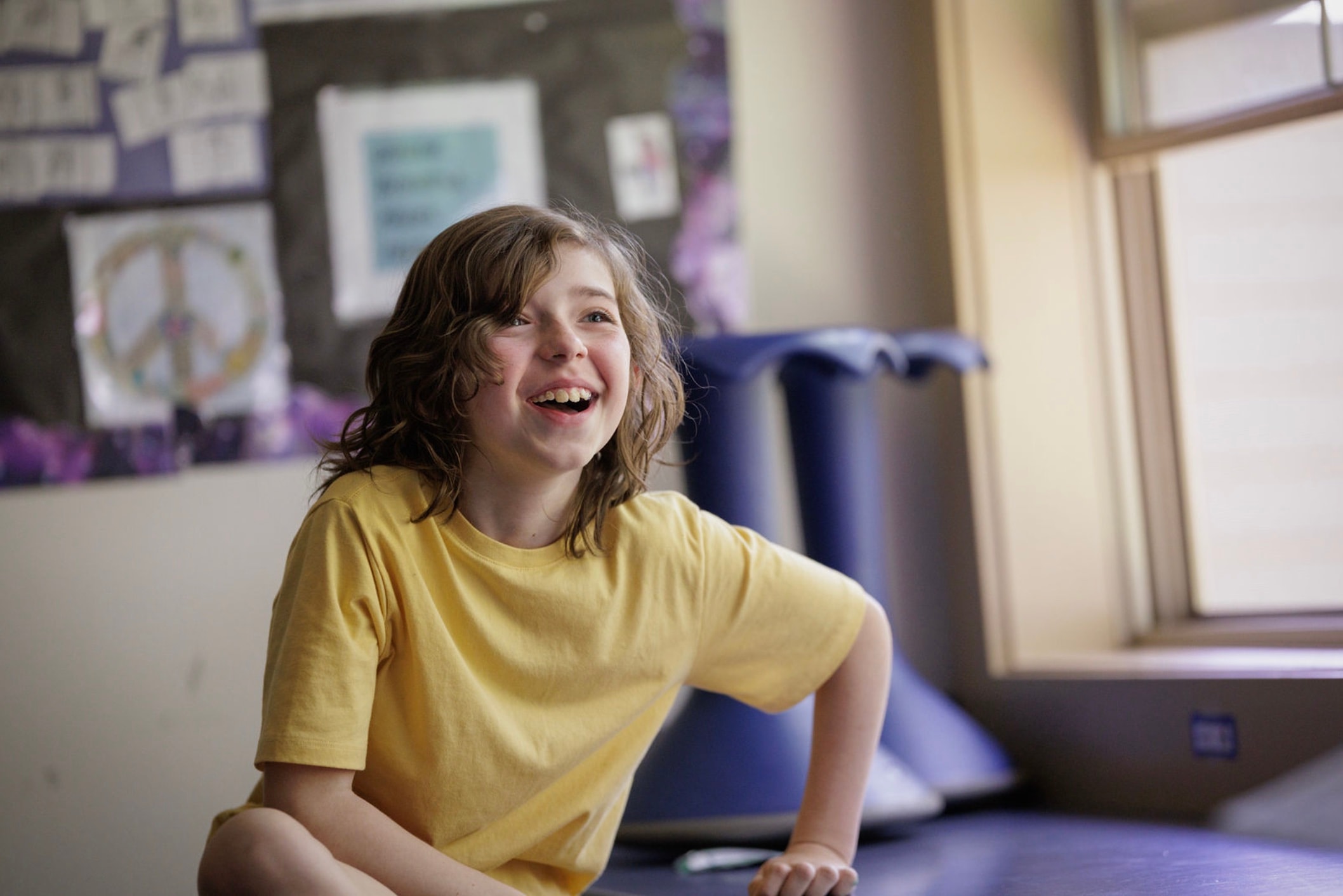 Student laughing